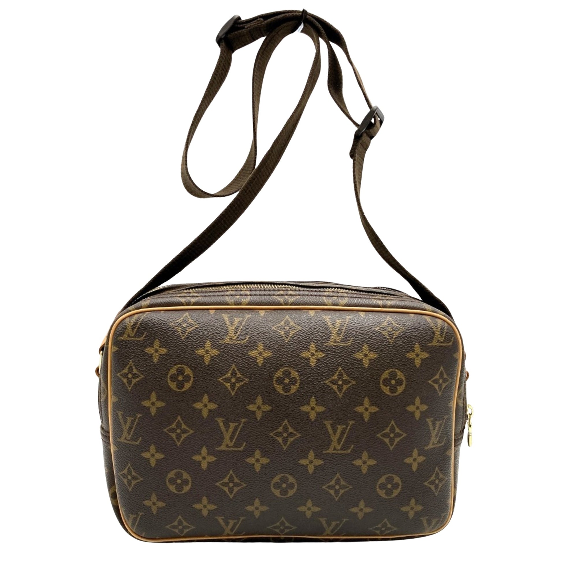 Louis Vuitton Reporter pm, Brown, Canvas, shoulder