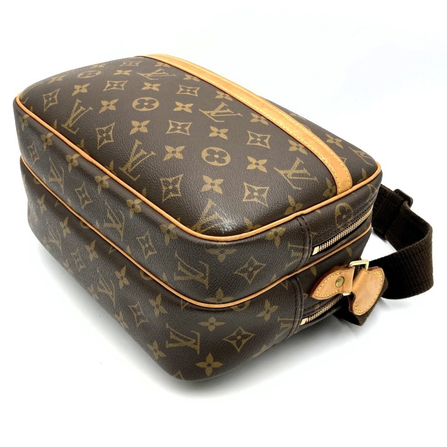 Louis Vuitton Reporter pm, Brown, Canvas, shoulder