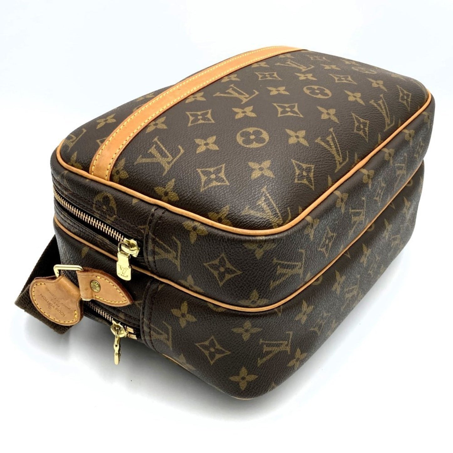 Louis Vuitton Reporter pm, Brown, Canvas, shoulder