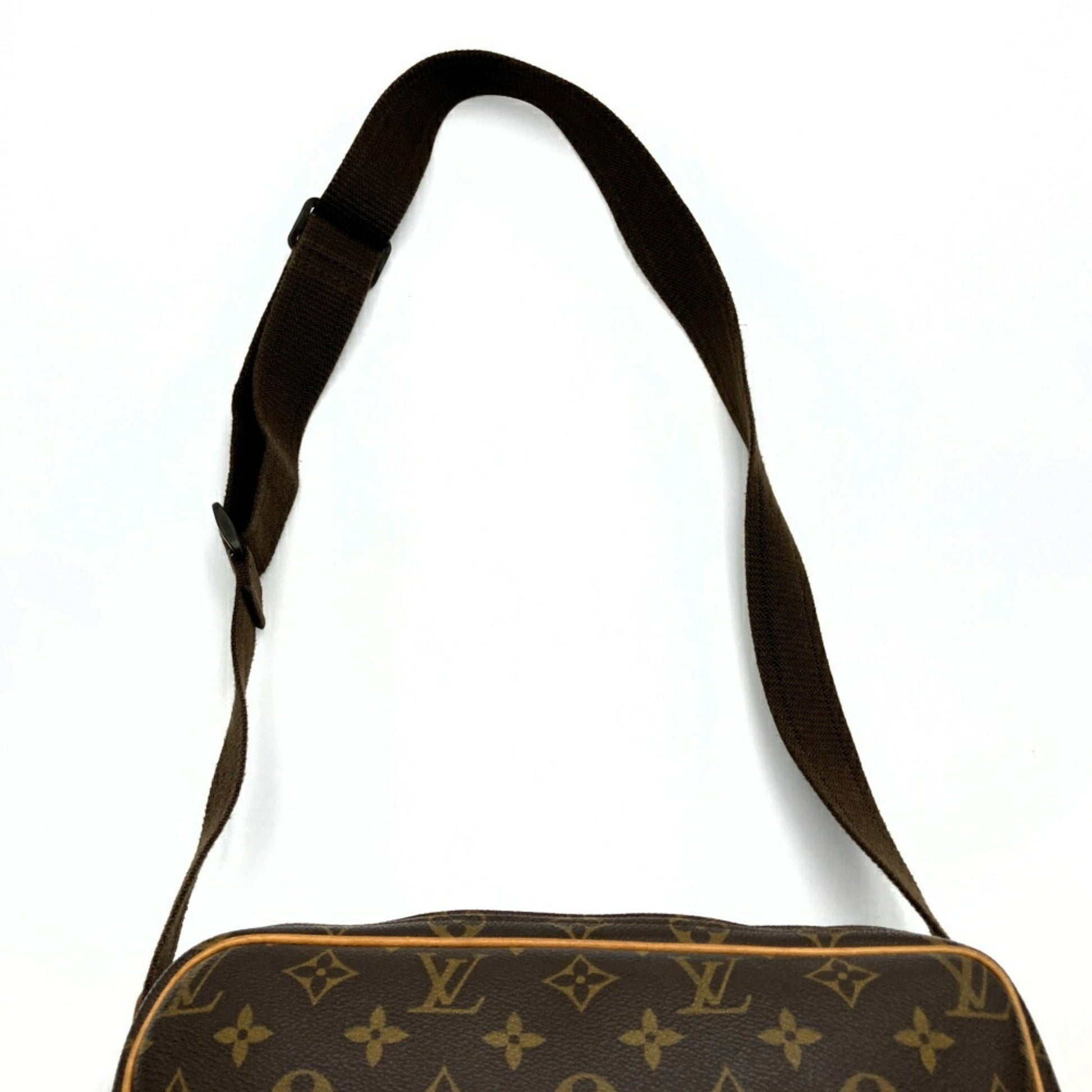 Louis Vuitton Reporter pm, Brown, Canvas, shoulder