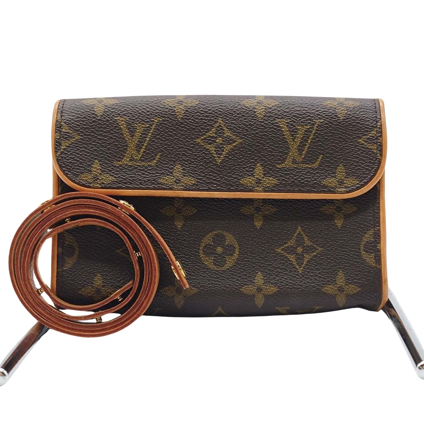 Louis Vuitton Pochette florentine, Brown, Canvas, clutch