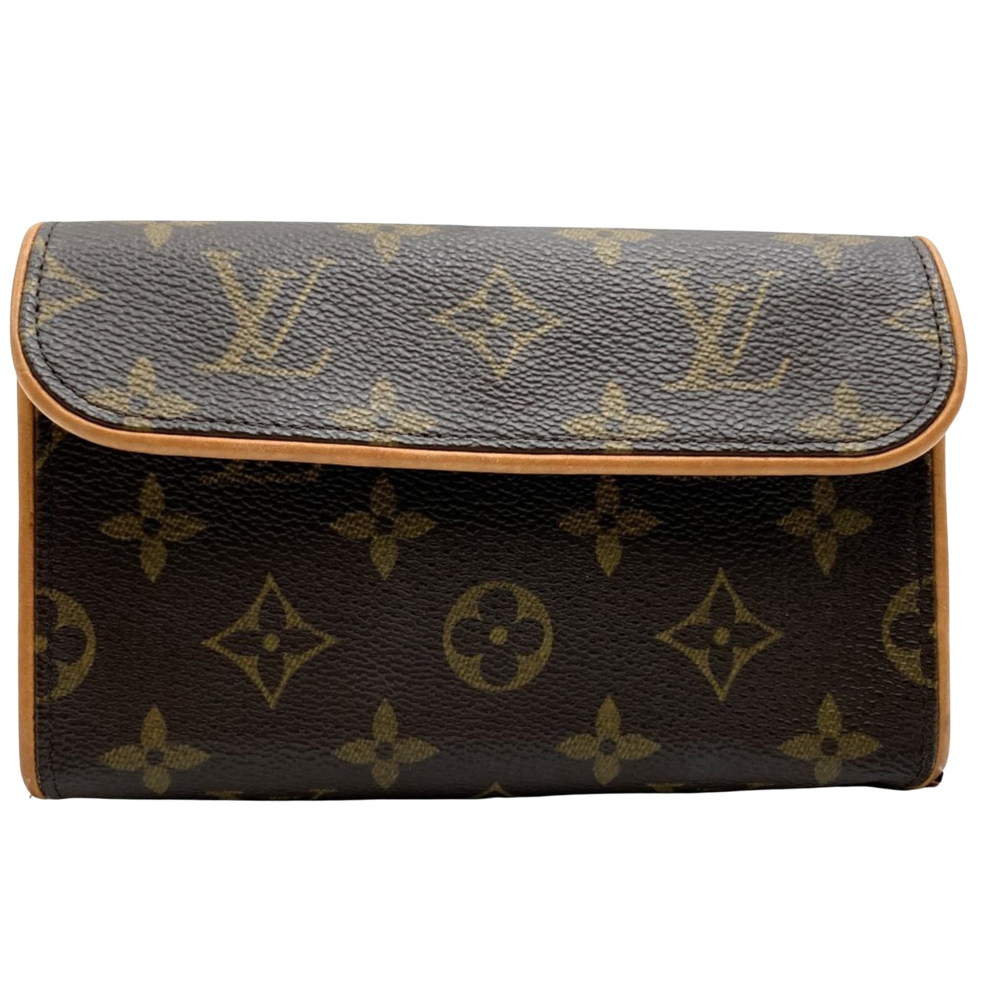 Louis Vuitton Pochette florentine, Brown, Canvas, clutch