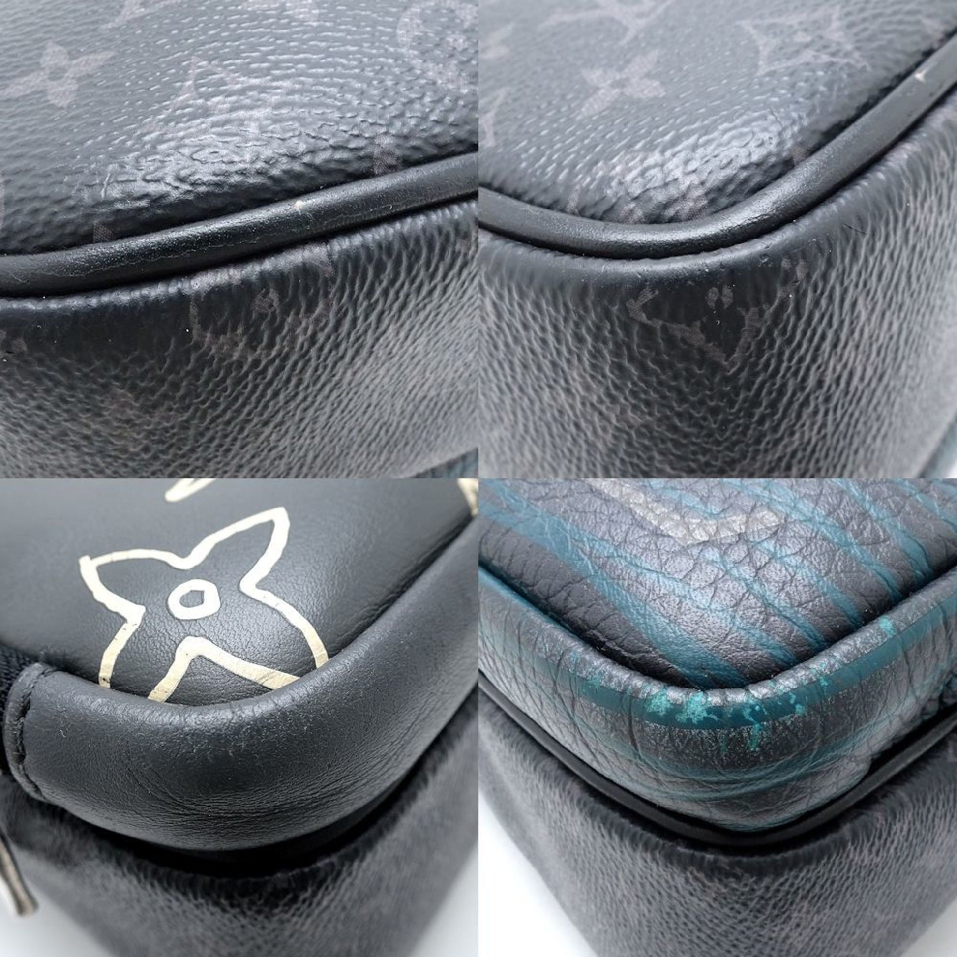 Louis Vuitton Messenger, Black, Canvas, handbag