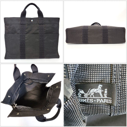 Hermès Herline, Grey, Canvas, tote