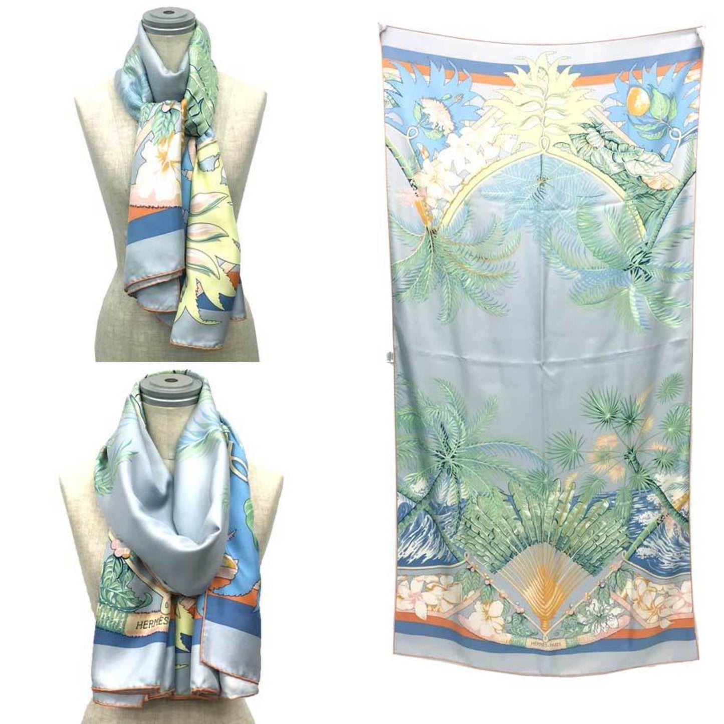 Hermès, Blue, Silk, scarf