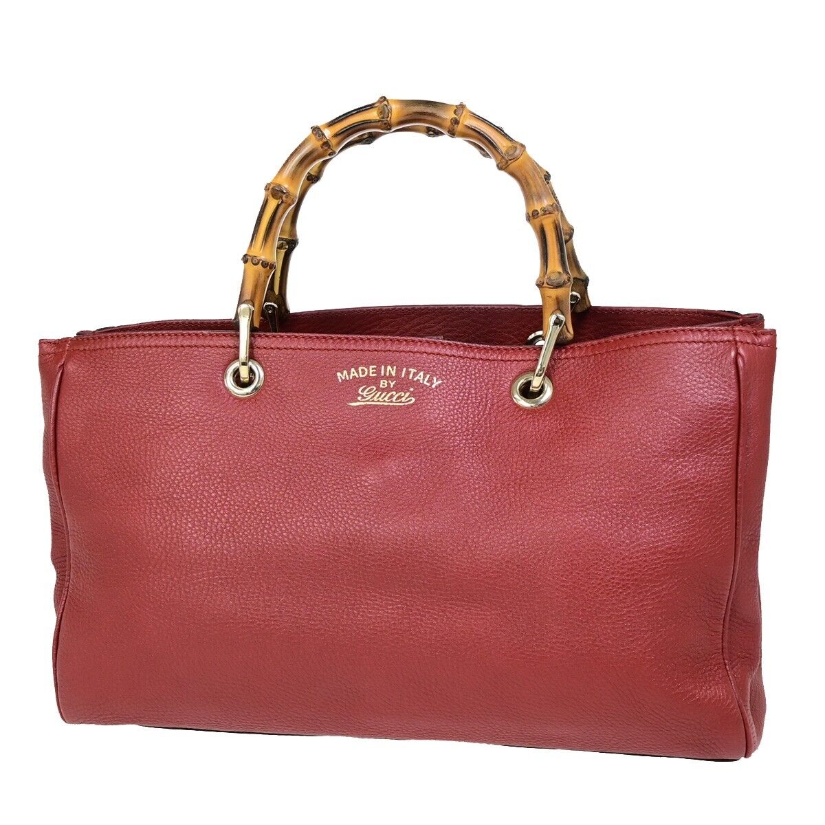 Gucci Bamboo, Red, Leather, handbag