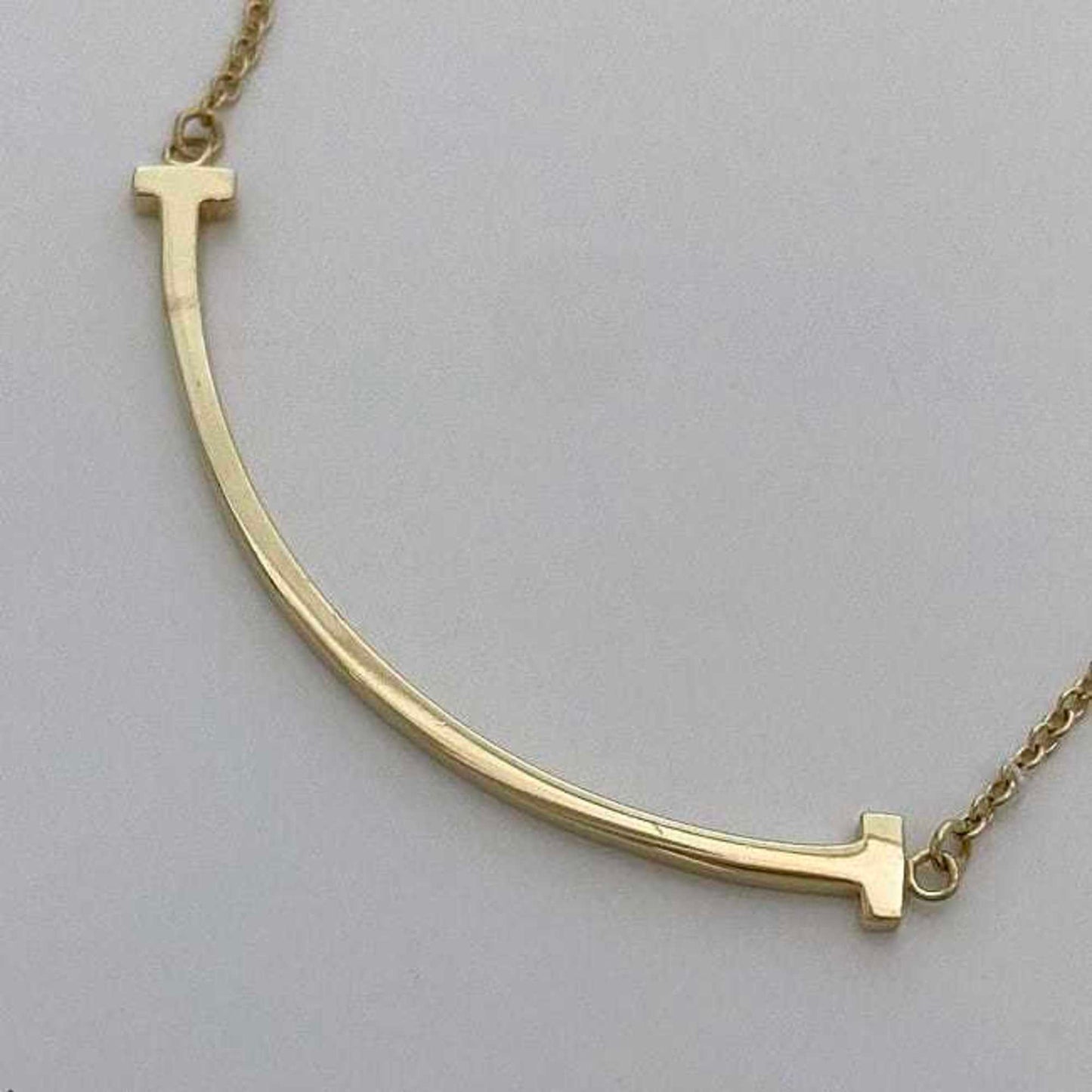 Tiffany & Co T Smile, Gold, Yellow Gold, necklace