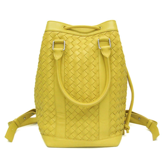 Bottega Veneta Intrecciato, Yellow, Leather, backpack