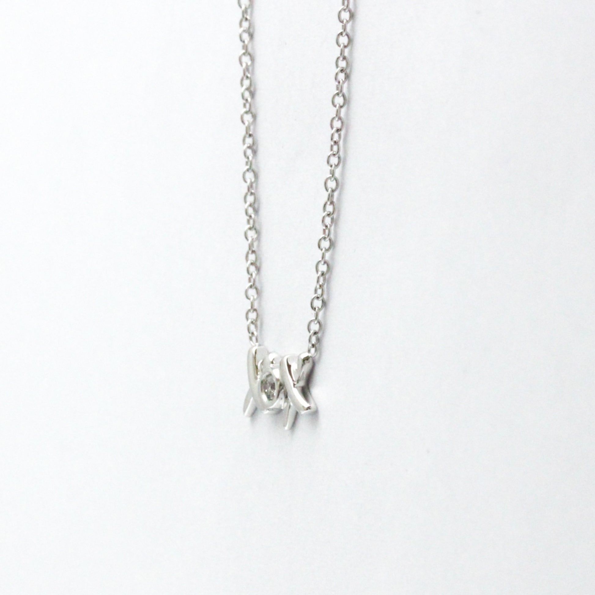 Tiffany & Co Kiss, Silver, White Gold, necklace