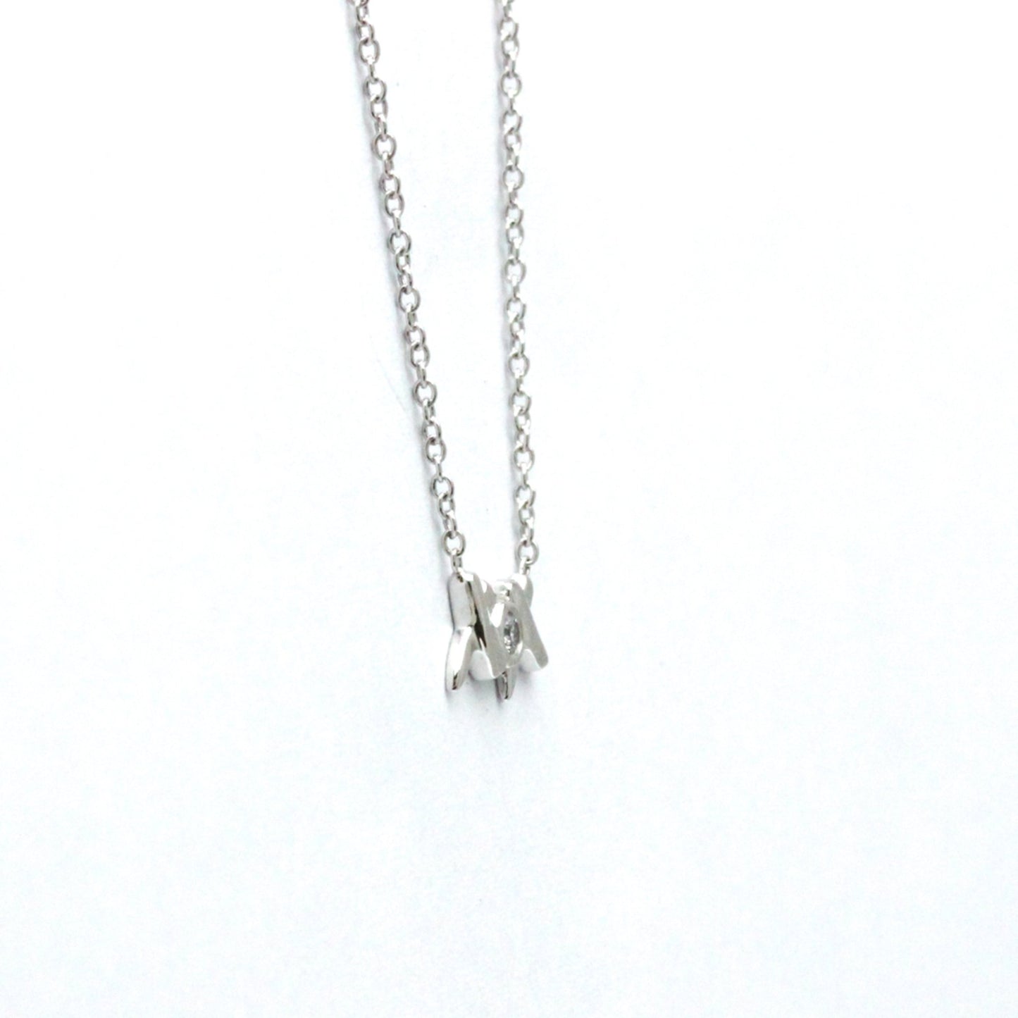 Tiffany & Co Kiss, Silver, White Gold, necklace