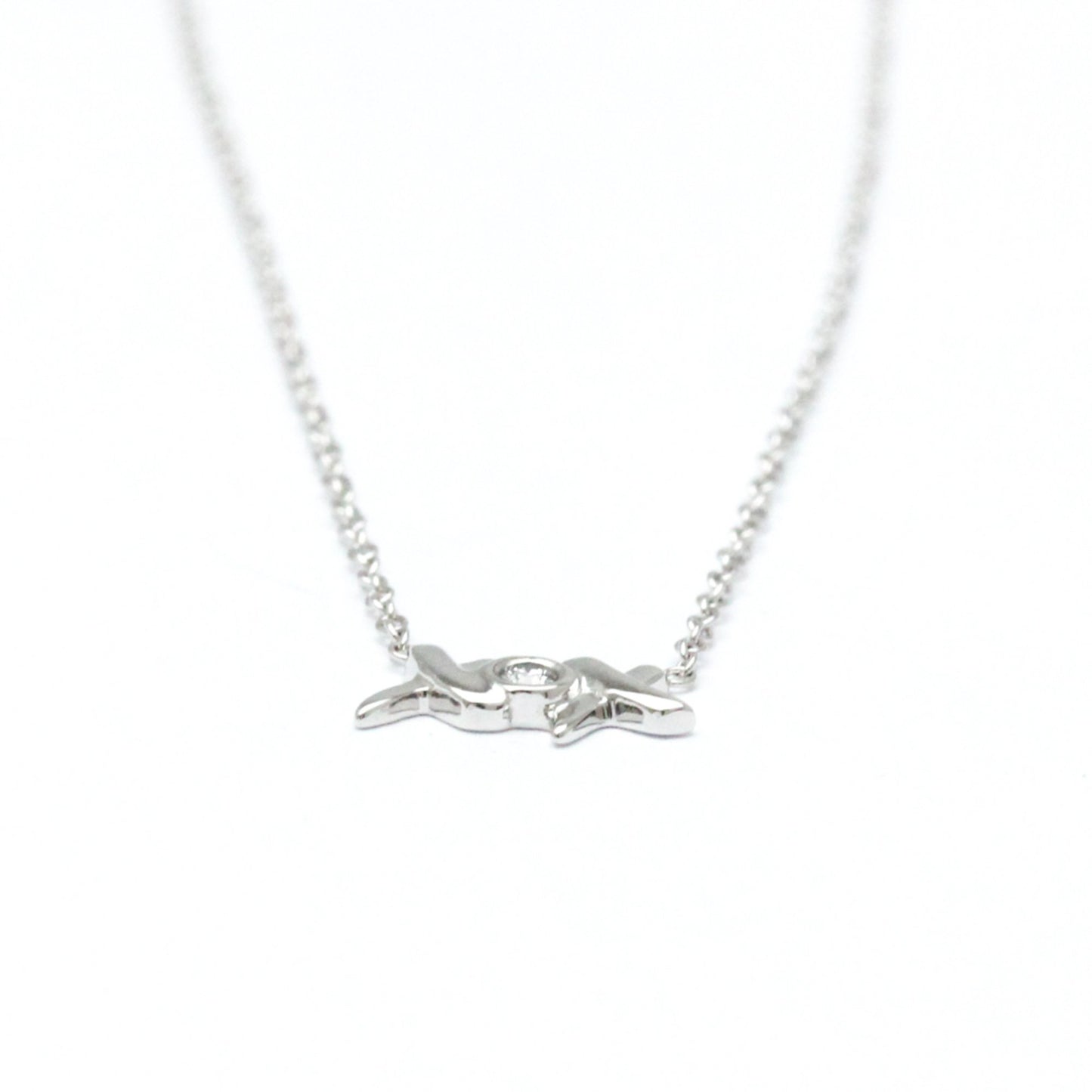 Tiffany & Co Kiss, Silver, White Gold, necklace