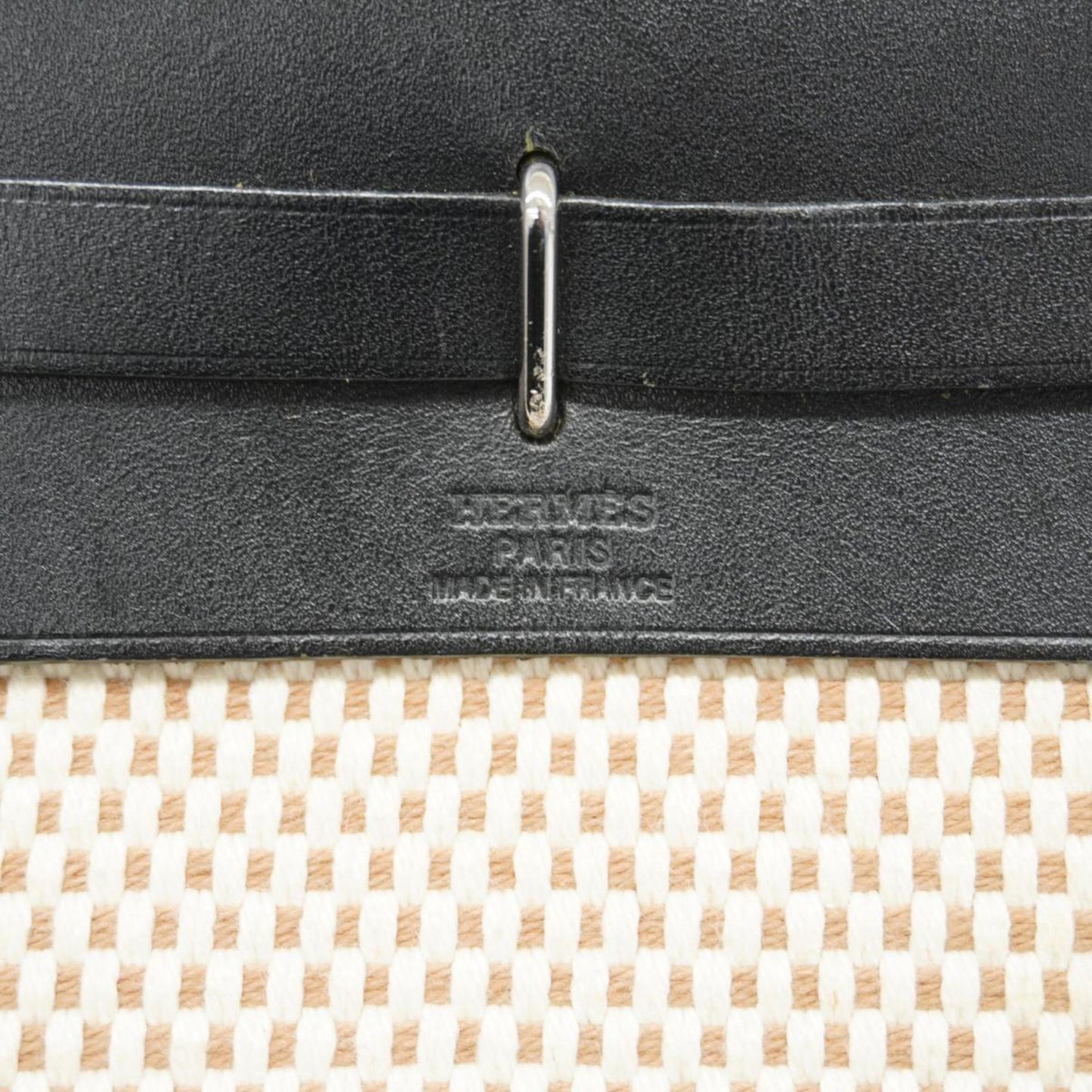 Hermès Herbag, Beige, Canvas, shoulder