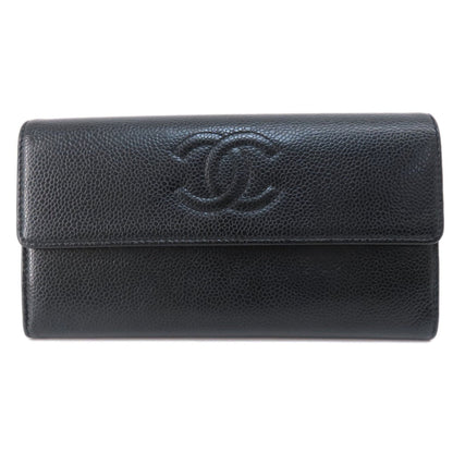 Chanel Logo CC, Black, Leather, wallet