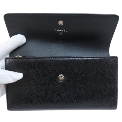 Chanel Logo CC, Black, Leather, wallet