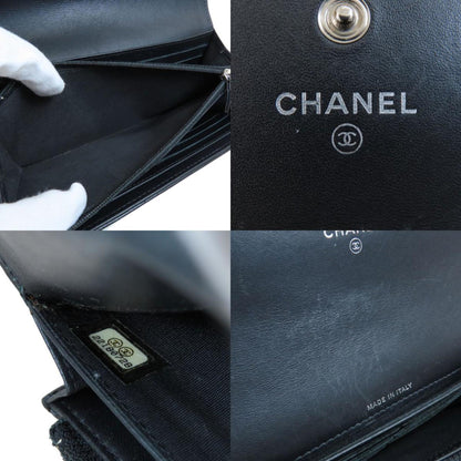 Chanel Logo CC, Black, Leather, wallet