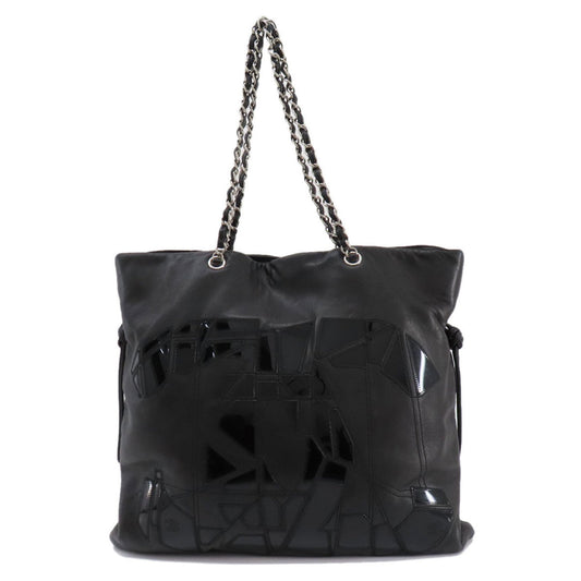 Chanel Coco Mark, Black, Leather, tote