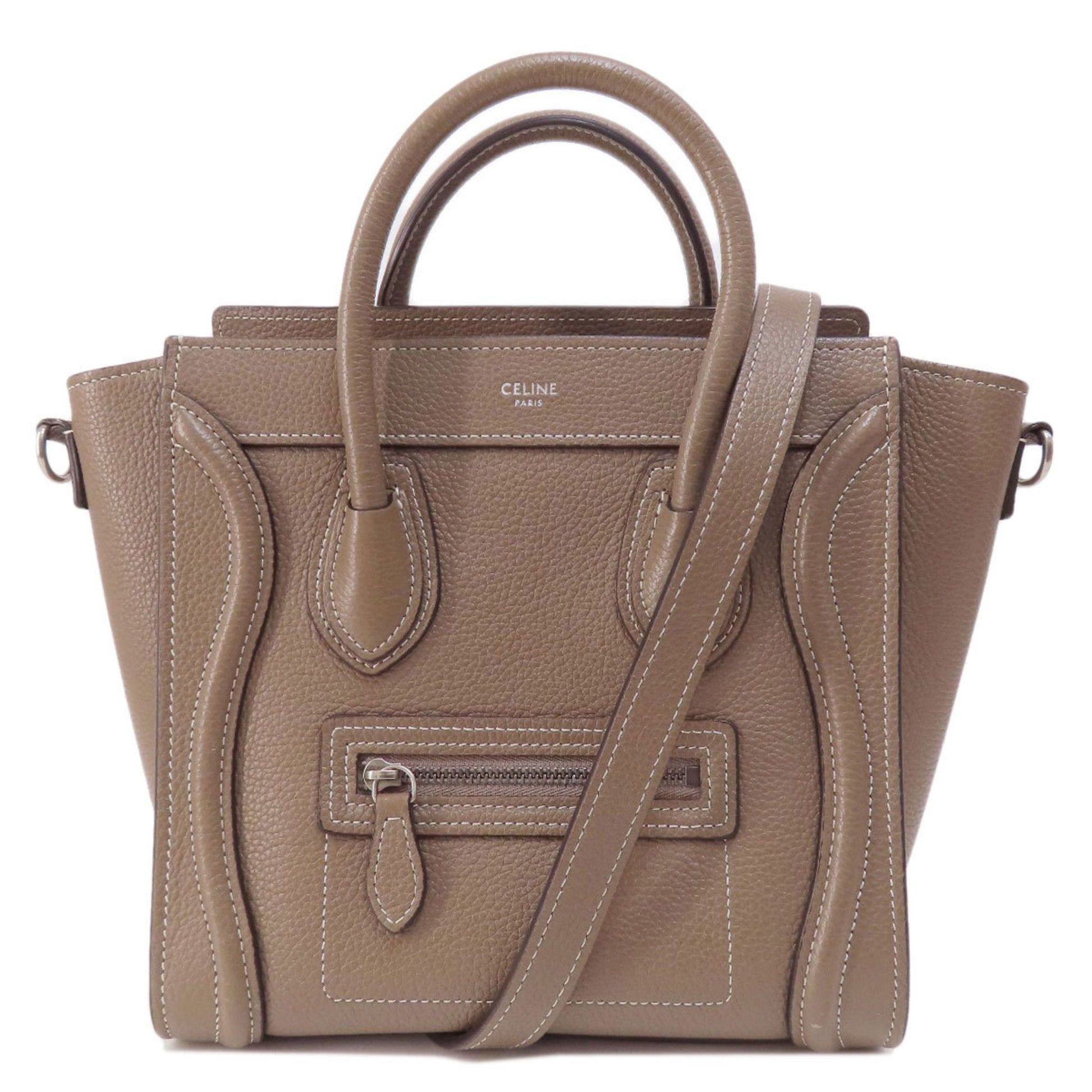 Céline Luggage, Brown, Leather, handbag