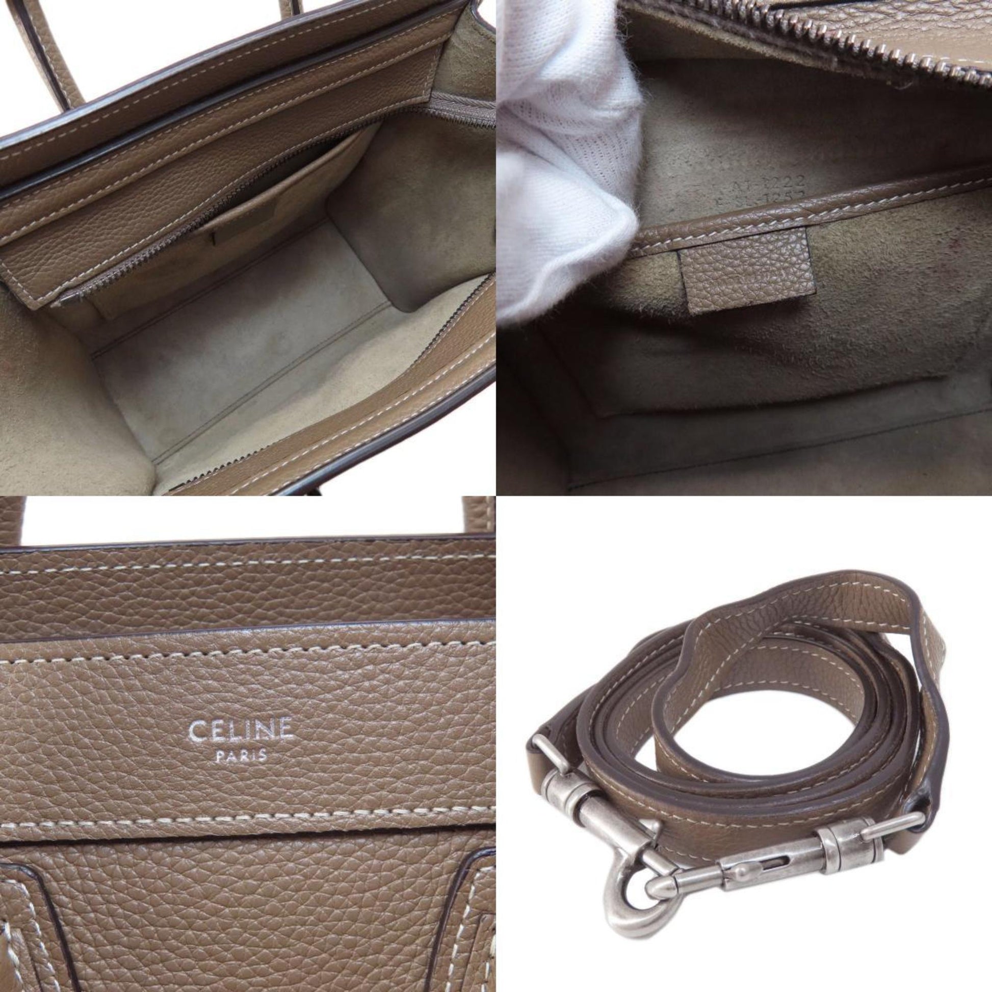 Céline Luggage, Brown, Leather, handbag