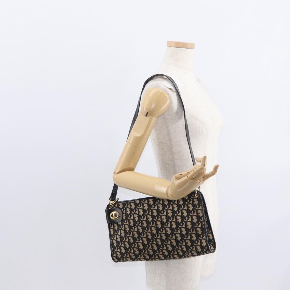 Christian Dior Vintage CD trotter Canvas, Black, Canvas, Shoulder Bag