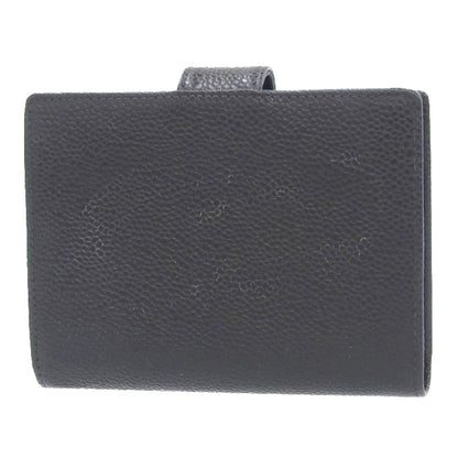 Chanel Coco Mark, Black, Leather, wallet
