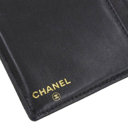 Chanel Coco Mark, Black, Leather, wallet