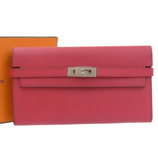 Hermès Kelly, Pink, Leather, wallet