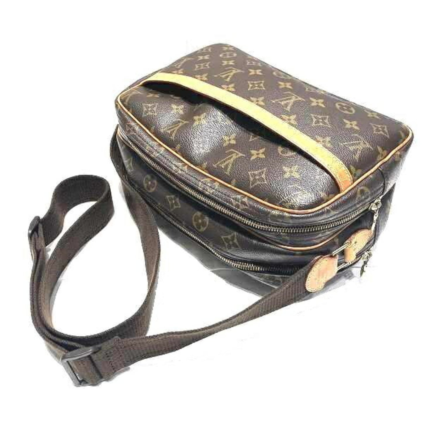 Louis Vuitton Reporter pm, Brown, Canvas, shoulder