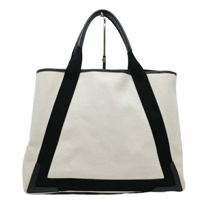 Balenciaga Navy Cabas, White, Canvas, tote