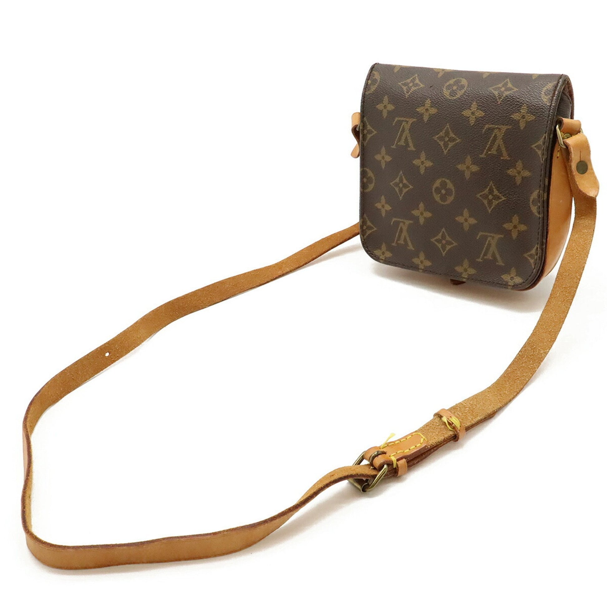 Louis Vuitton Cartouchière, Brown, Canvas, shoulder