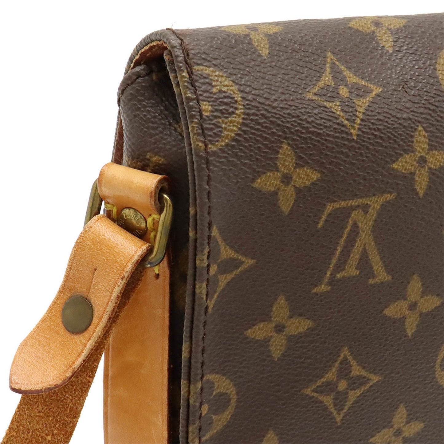 Louis Vuitton Cartouchière, Brown, Canvas, shoulder