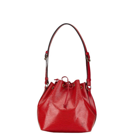 Louis Vuitton Petit Noé, Red, Leather, shoulder