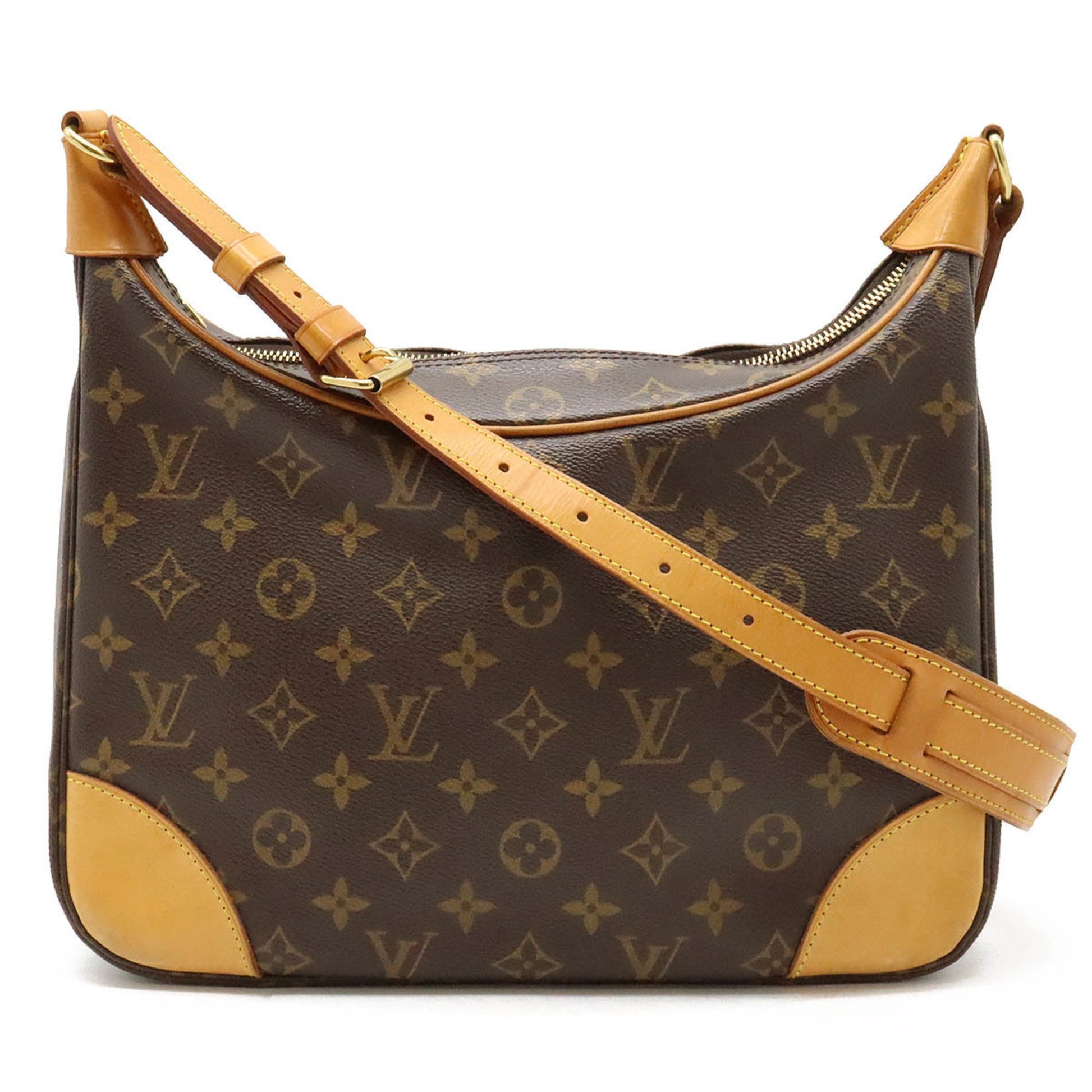 Louis Vuitton Boulogne, Brown, Canvas, shoulder