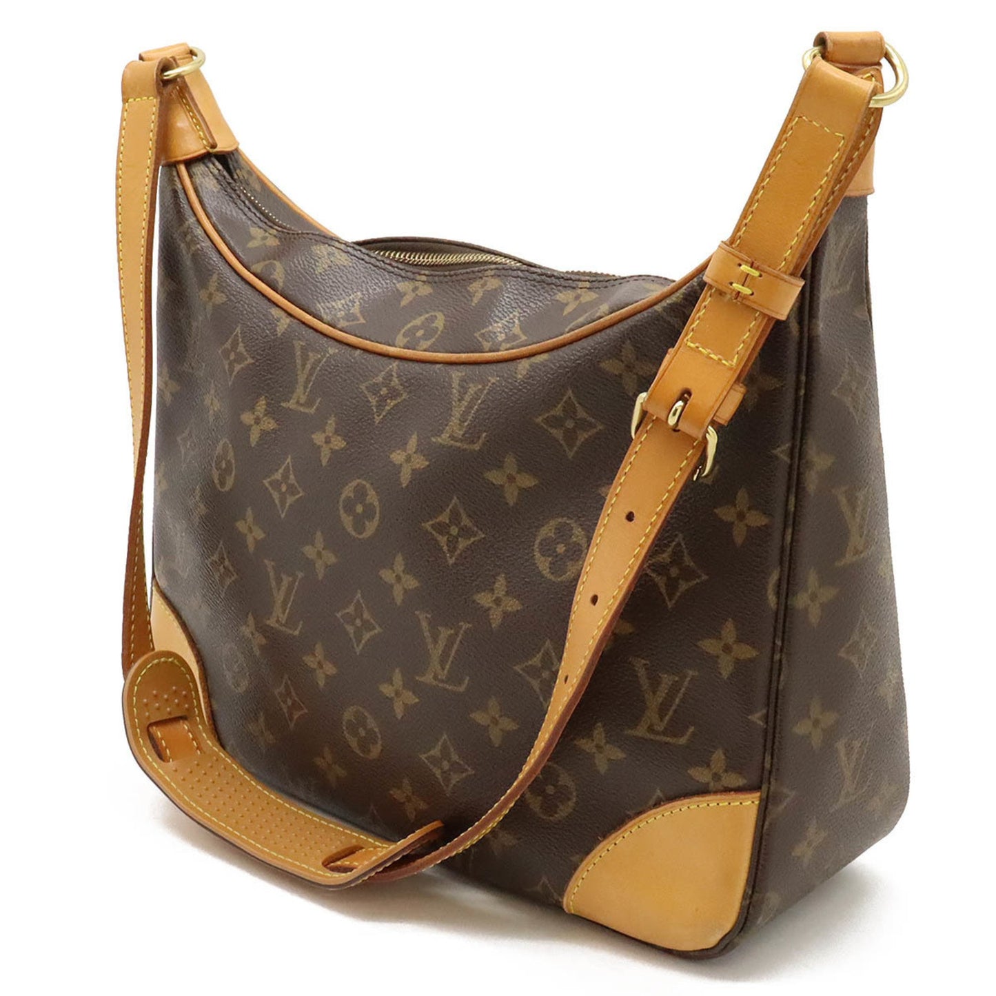 Louis Vuitton Boulogne, Brown, Canvas, shoulder