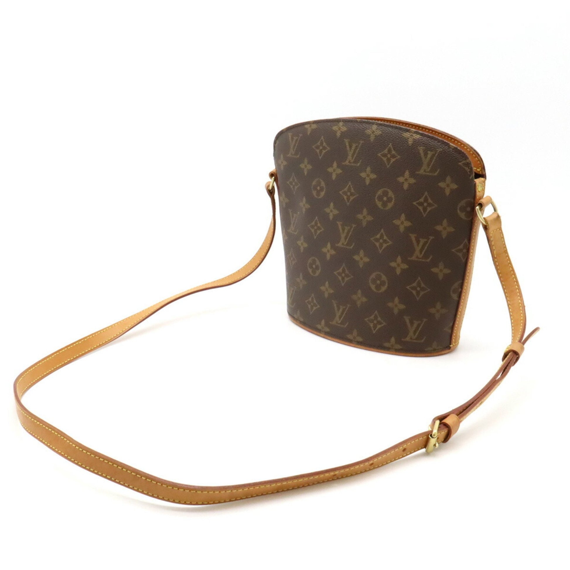 Louis Vuitton Drouot, Brown, Canvas, shoulder