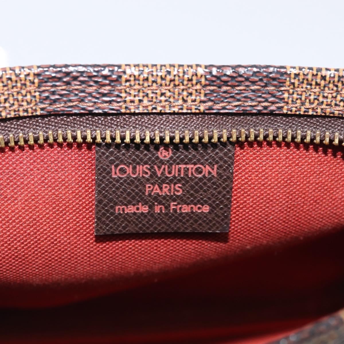 Louis Vuitton Trousse Make Up Damier, Brown, Canvas, Clutch