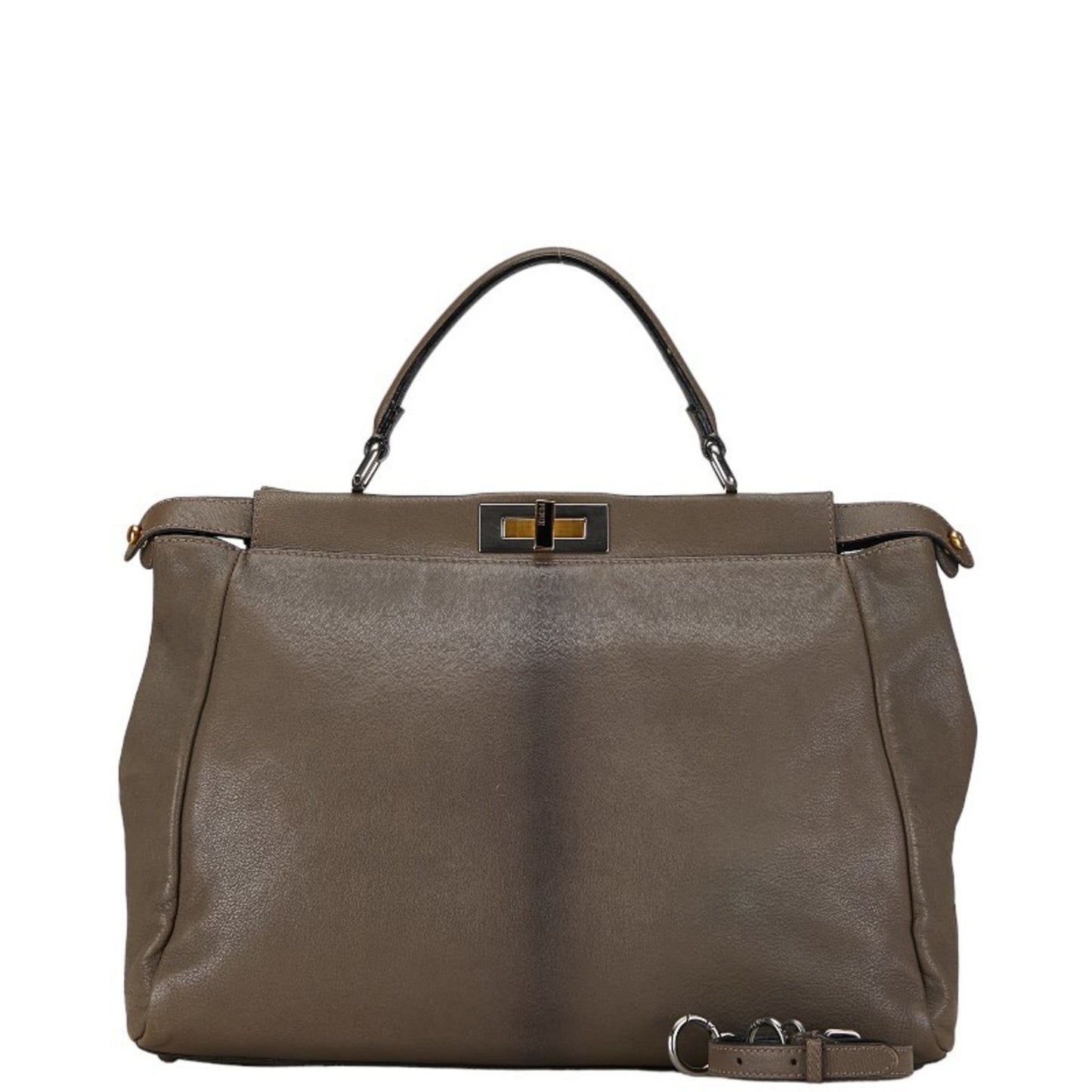 Fendi Peekaboo, Grey, Leather, handbag