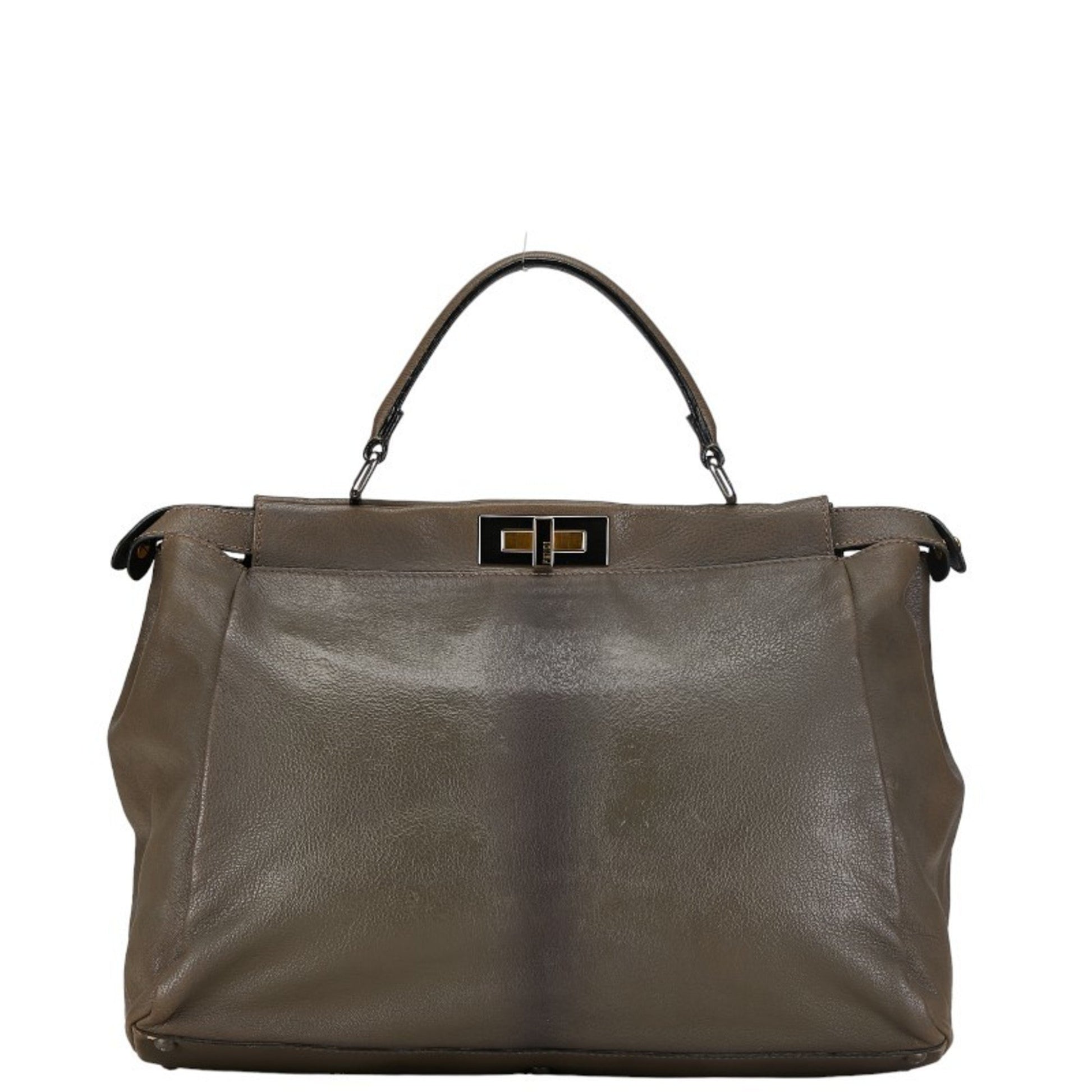 Fendi Peekaboo, Grey, Leather, handbag