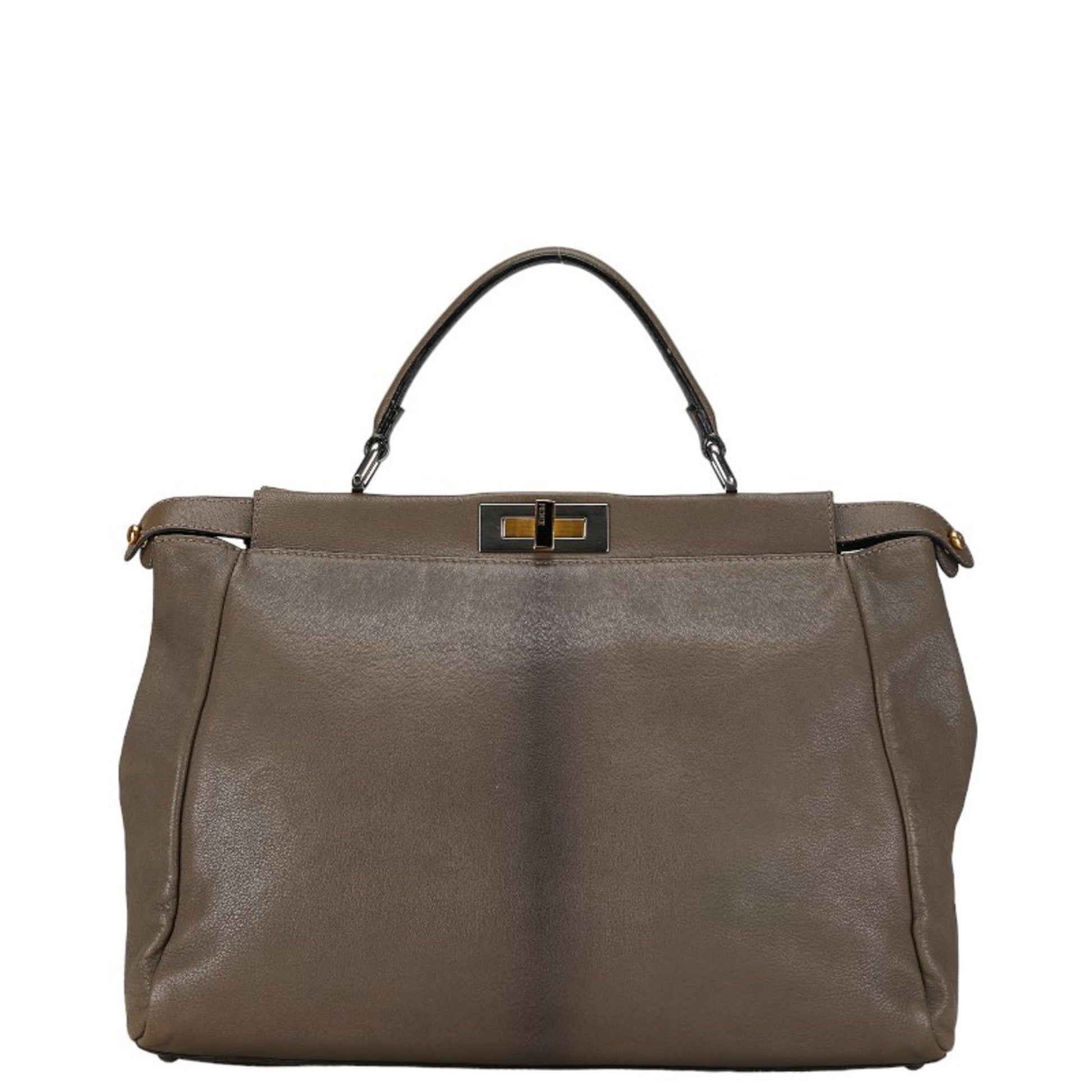 Fendi Peekaboo, Grey, Leather, handbag