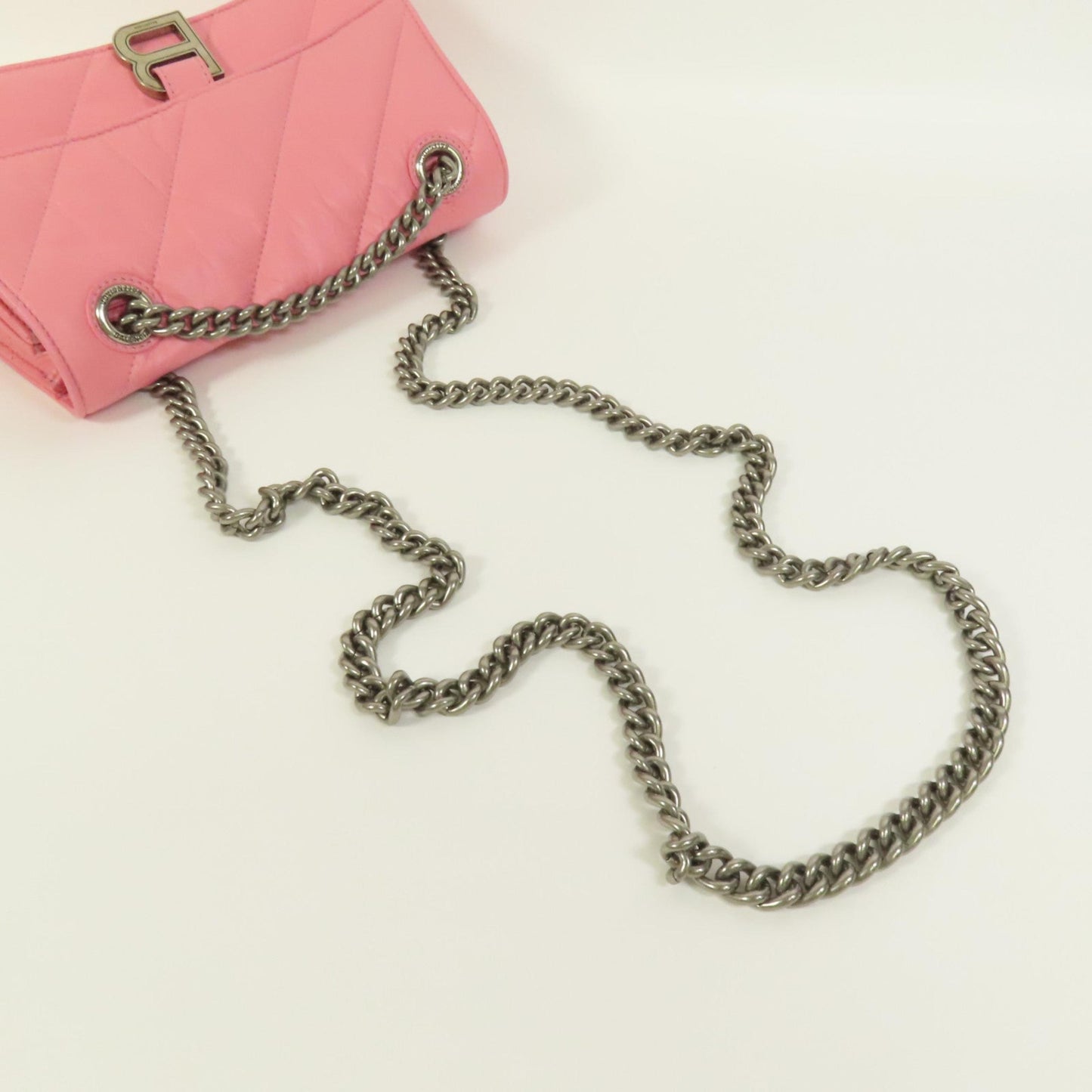 Balenciaga Hourglass Chain Crossbody Bag Leather, Pink, Leather, Crossbody Bag