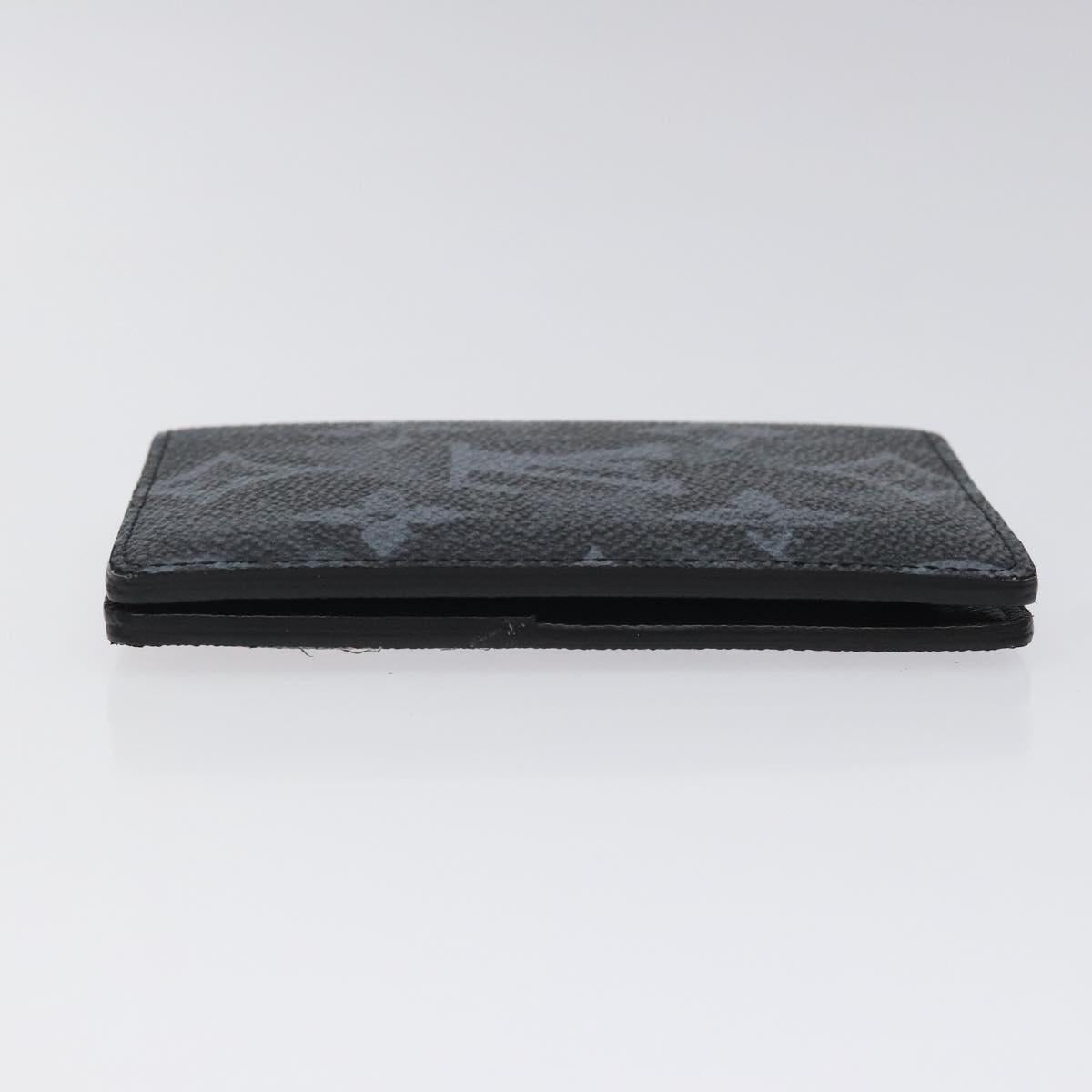Louis Vuitton Pocket Organizer, Black, Canvas, wallet