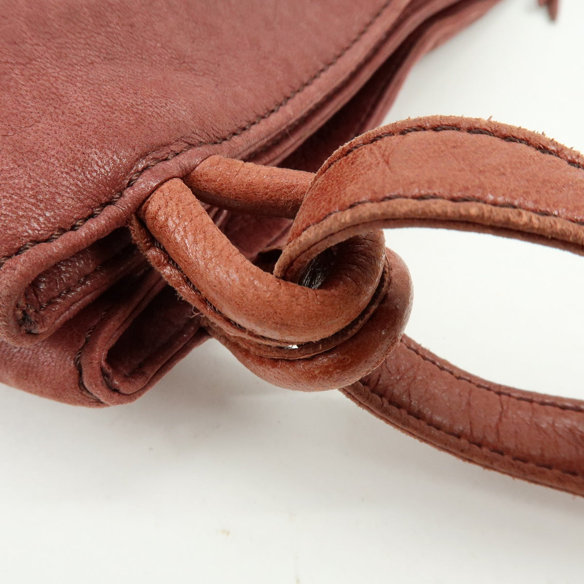 Loewe Anagram Leather, Burgundy, Leather, Tote Bag
