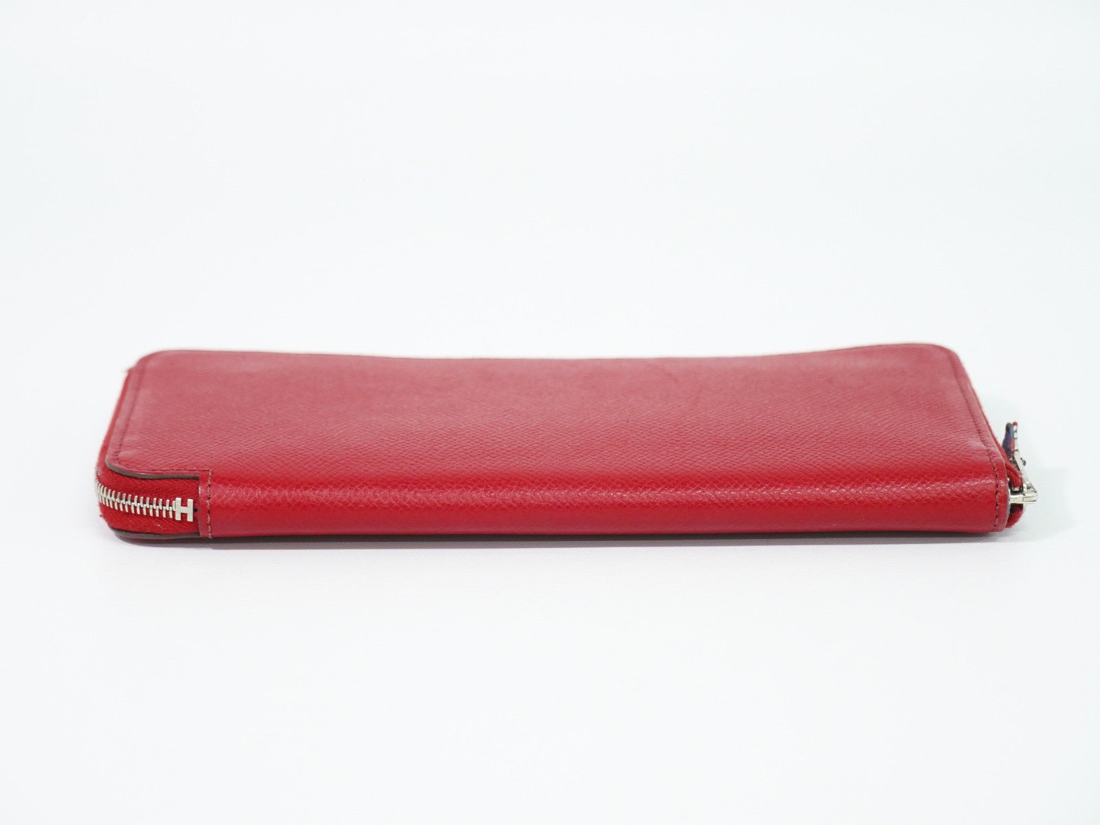 Hermes Azap Zip Around Silk'in Epsom, Red, Leather, Wallet
