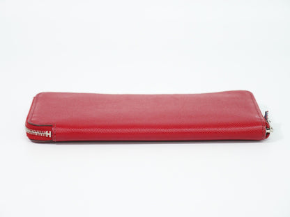 Hermes Azap Zip Around Silk'in Epsom, Red, Leather, Wallet