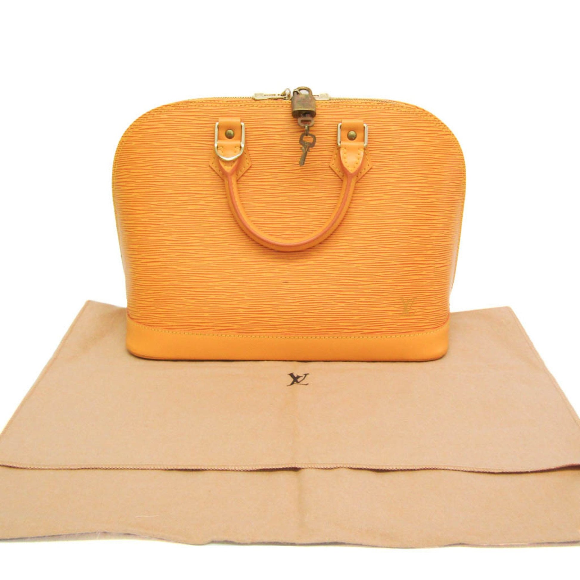 Louis Vuitton Alma, Yellow, Leather, handbag