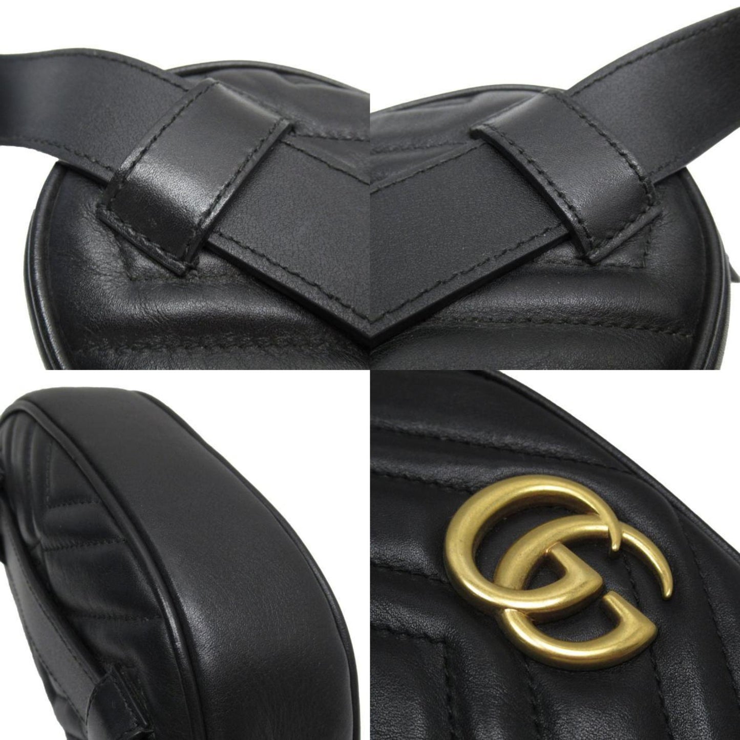 Gucci GG Marmont, Black, Leather, clutch