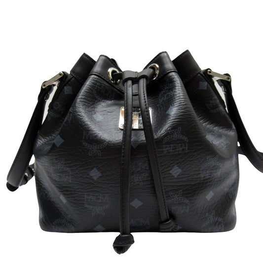 MCM Visetos, Black, Canvas, shoulder