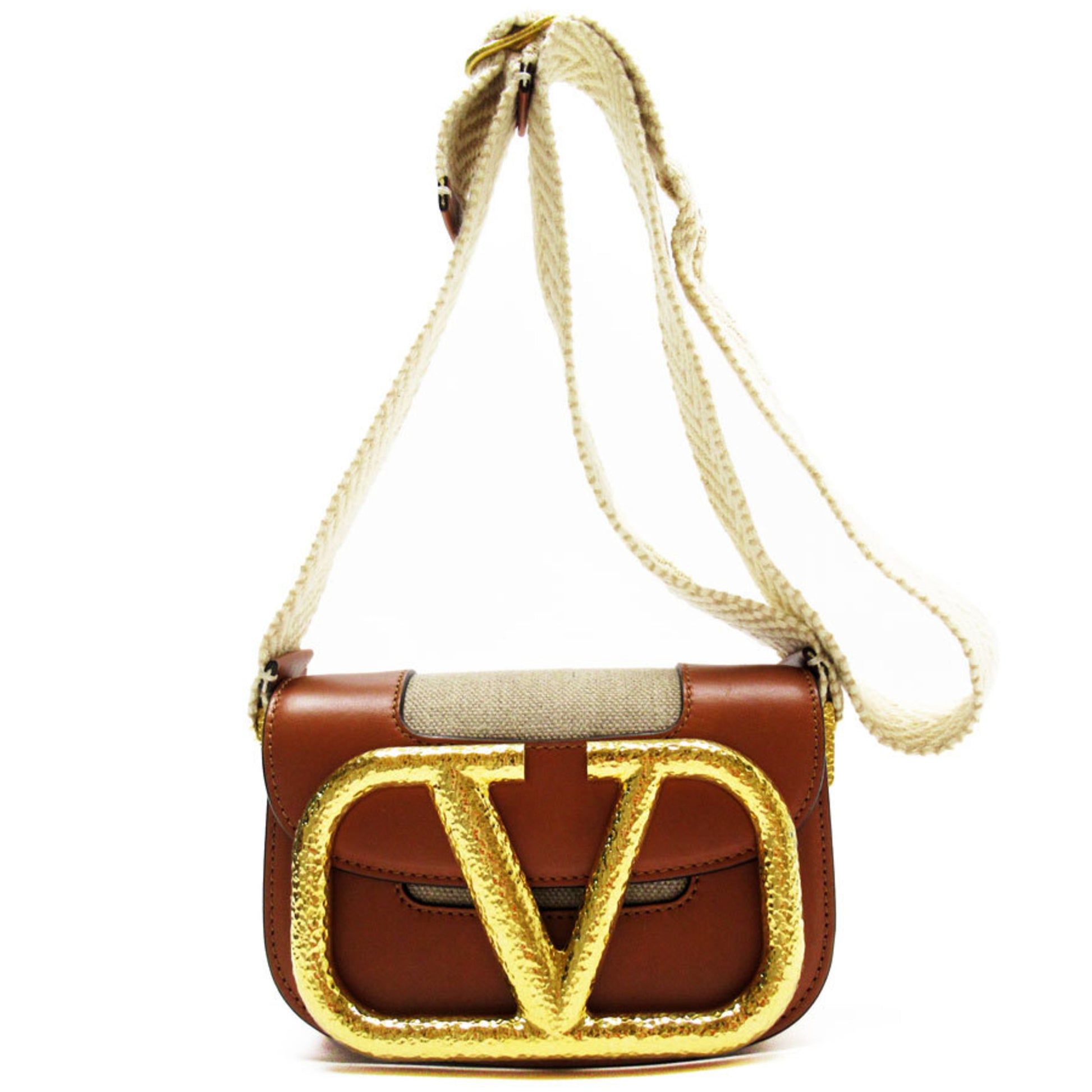 Valentino Garavani -, Beige, Leather, shopper