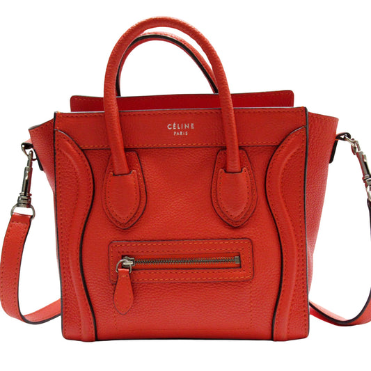 Céline Luggage, Orange, Leather, shoulder