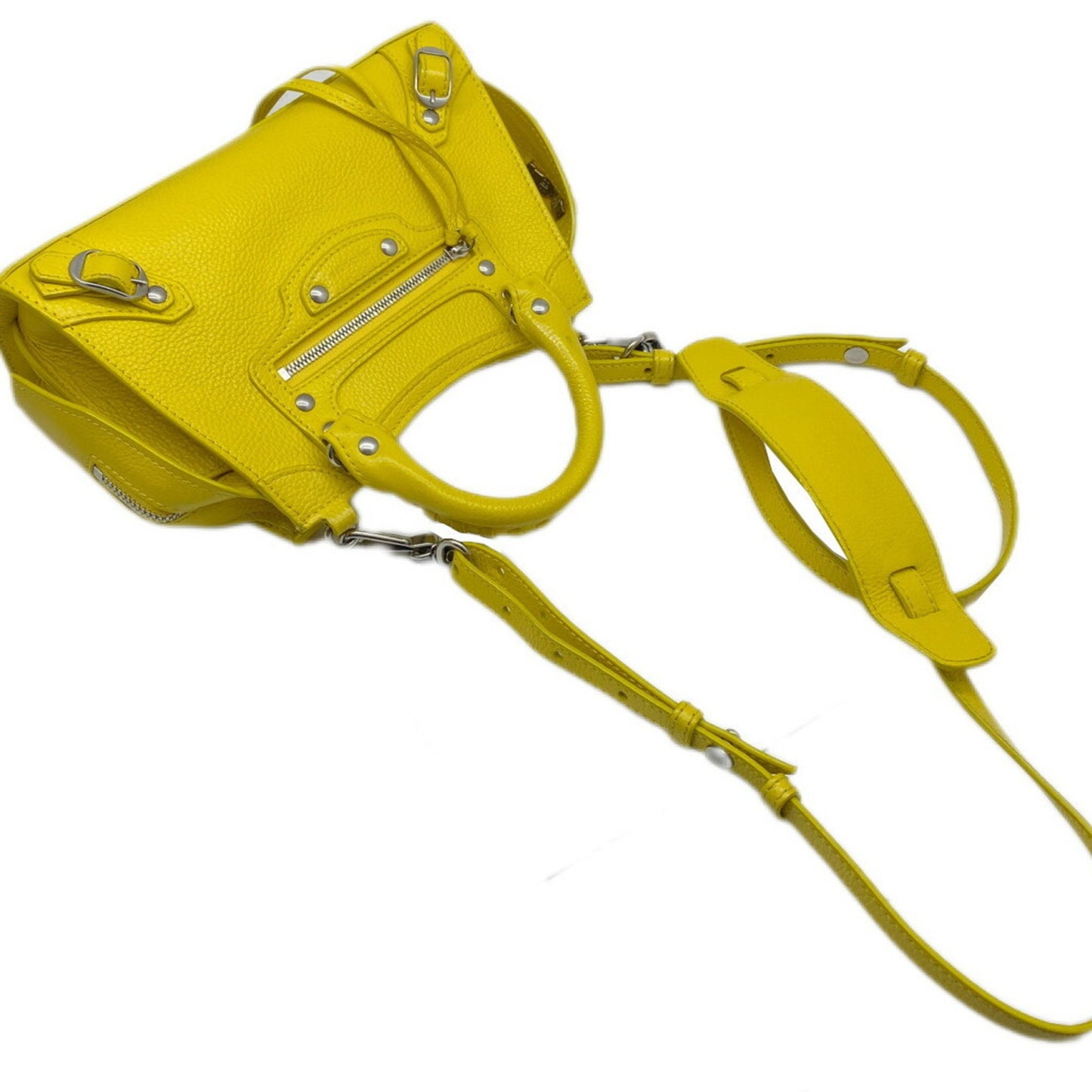 Balenciaga City, Yellow, Leather, handbag