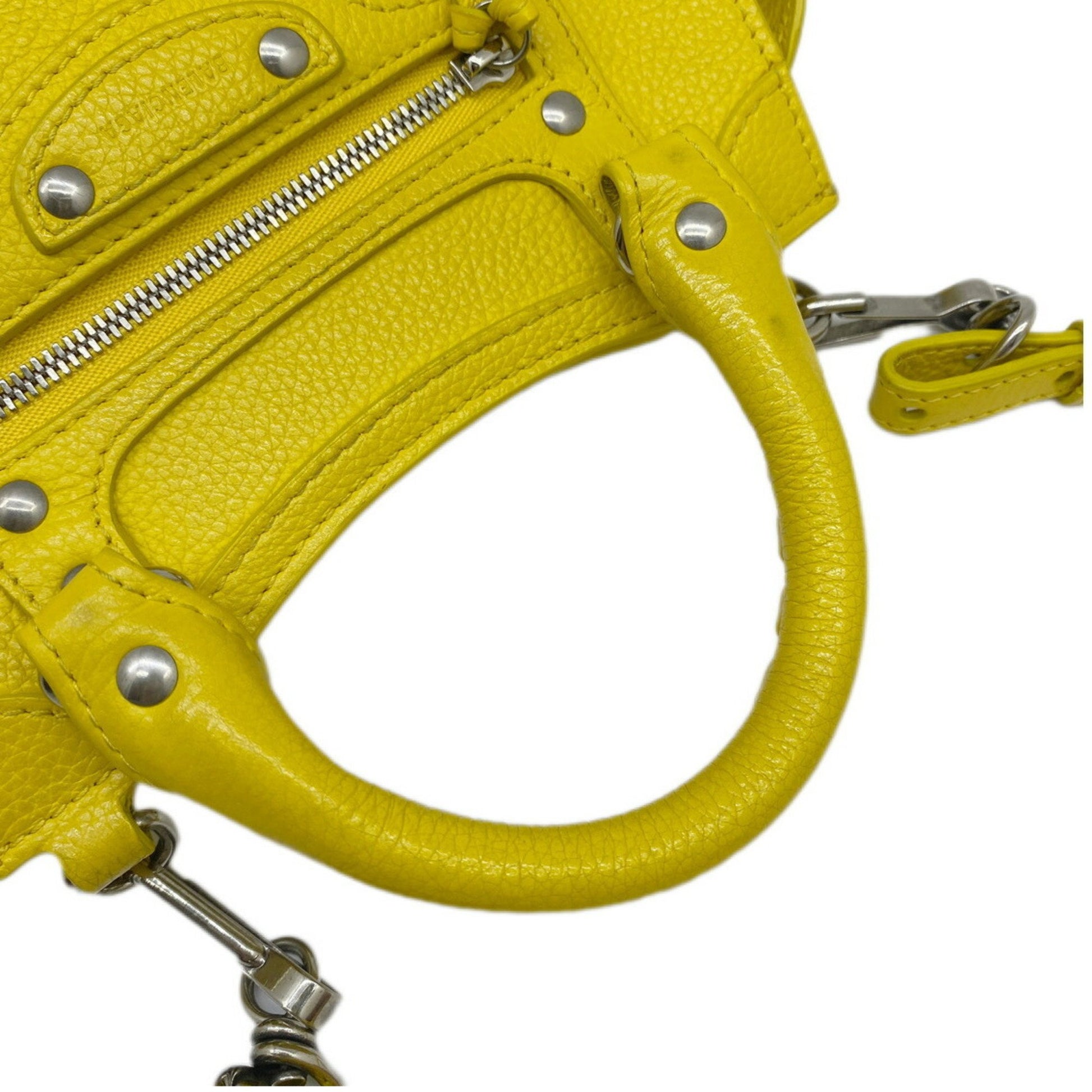 Balenciaga City, Yellow, Leather, handbag